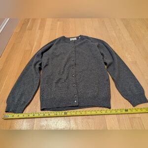 Vintage Castlerig Cashmere Sweater, Gray button up, Large